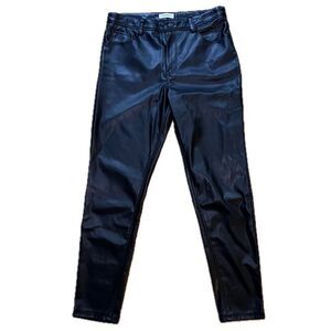 Kensie Faux Leather Black Pants Size 8